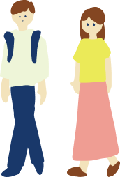 学生の男女のイラスト